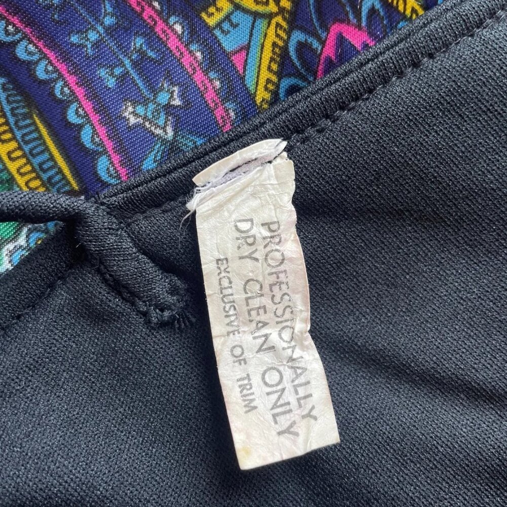 1970s Vintage Printed Scarf Skirt Handkerchief Hem Maxi Dress Sz XS - Picture 6 of 9